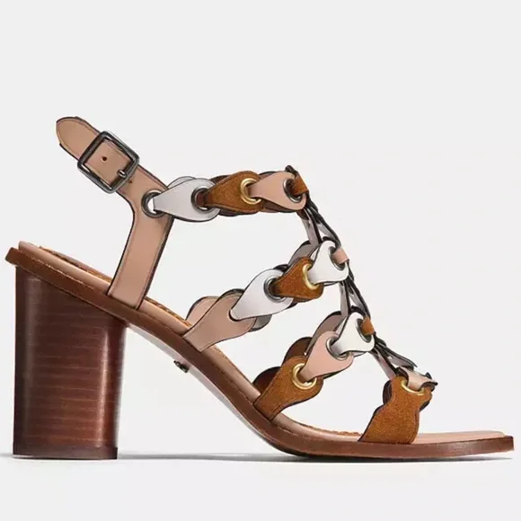 Mid Heel Sandal With Coach Link - Picture 2 of 4